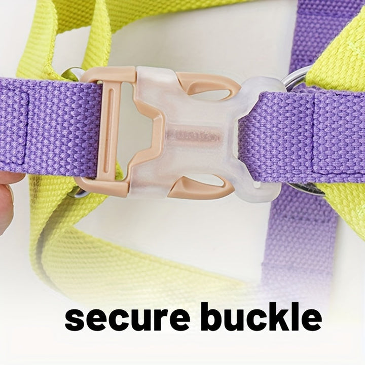 Why Your Furry Friend Deserves the Rainbow Colorblock Anti-Escape Cotton Dog Harness With Leash Set