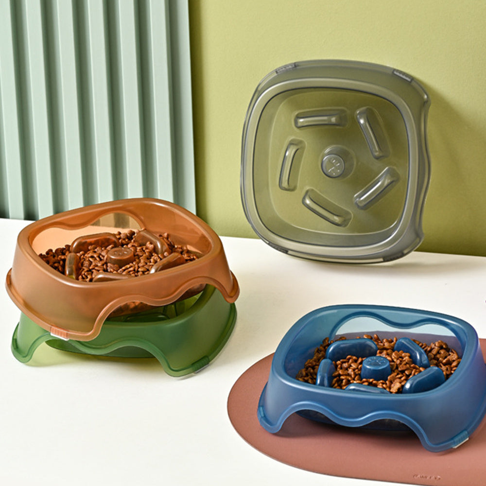 Slow Feed Anti-Choking Dog Water And Food Bowl Plastic