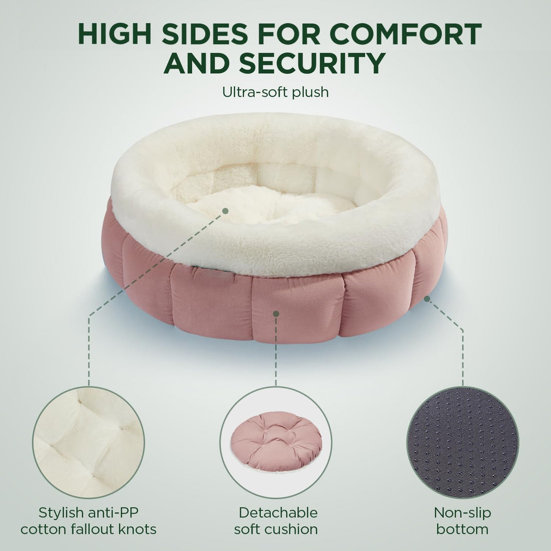 Donut Pet Bed Washable Round Bed For Small Dogs Cats