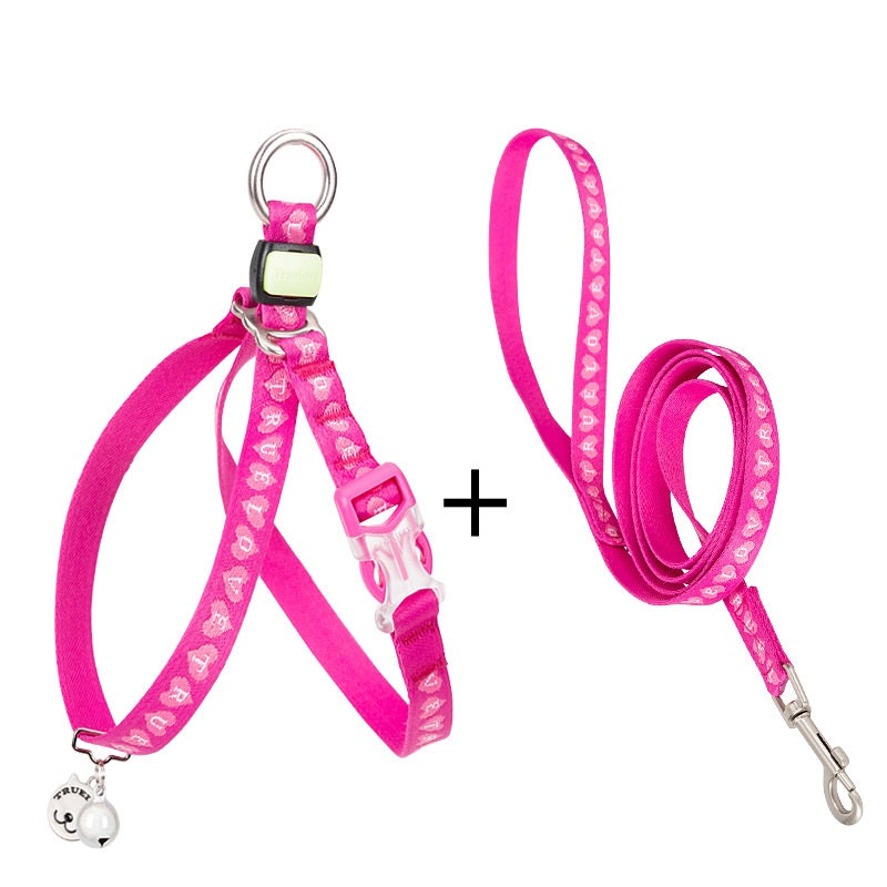 Cat And Small Dog Harness Vest With Bell And Leash
