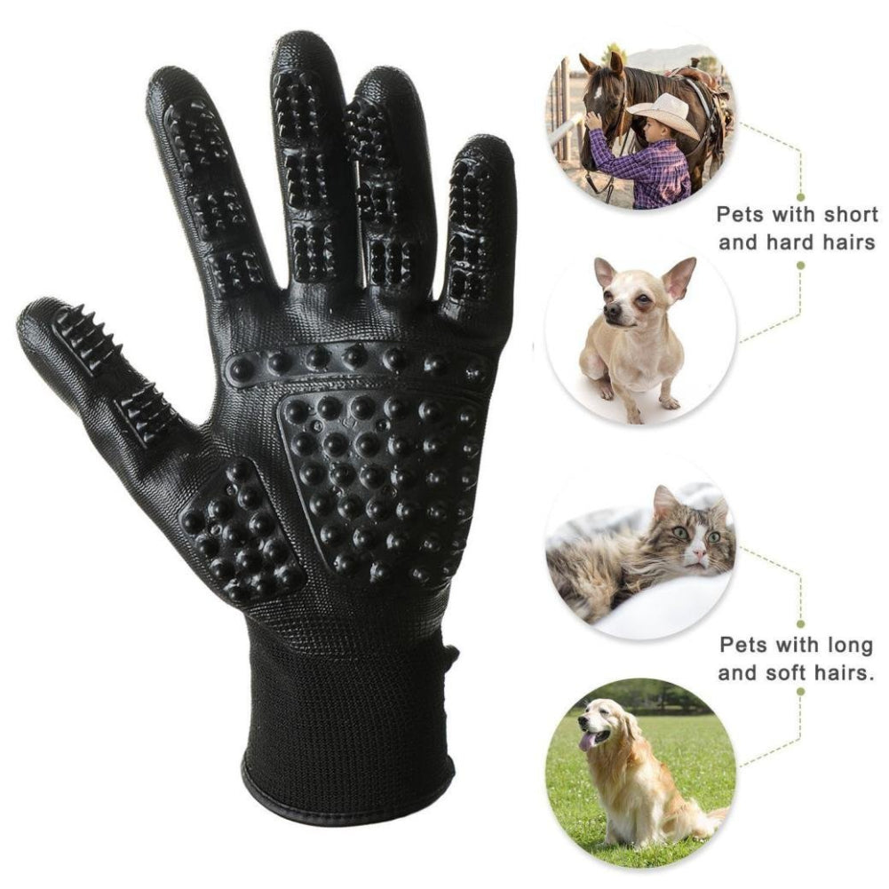 Soft Rubber Pet Grooming Glove Hair Remover For Cats Dogs Horses