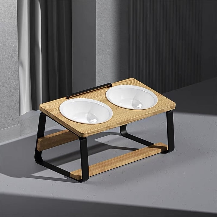 Ceramic Double Pet Bowl Water And Food Holder For Cats