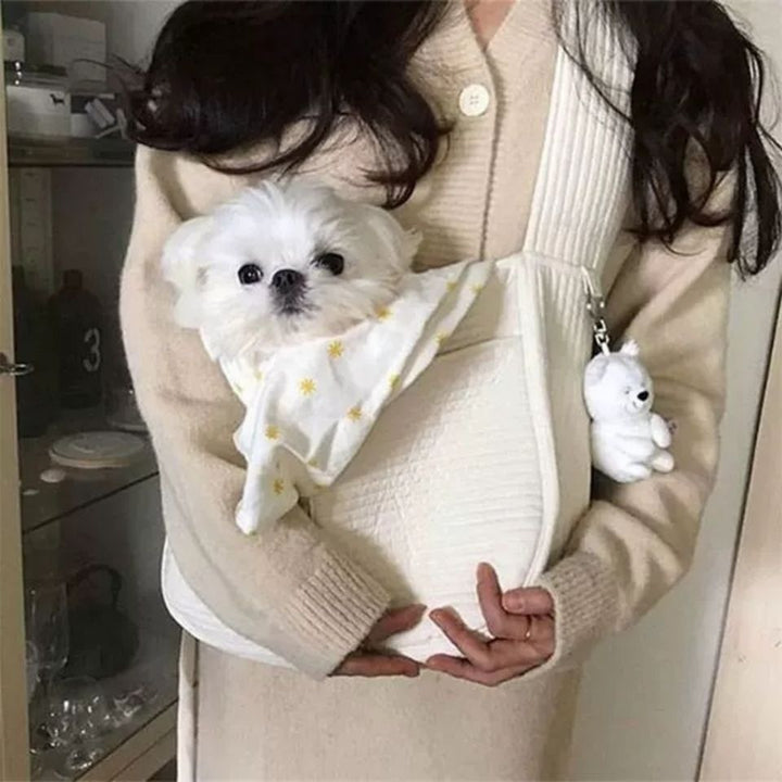 Handmade Canvas Pet Carrier Bag For Dogs Cats Puppies