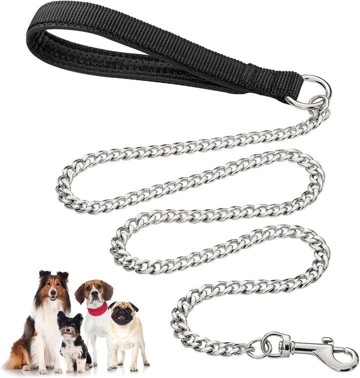 Heavy Duty Chew-Proof Metal Dog Leash With Padded Handle