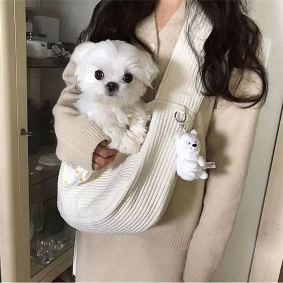 Handmade Canvas Pet Carrier Bag For Dogs Cats Puppies