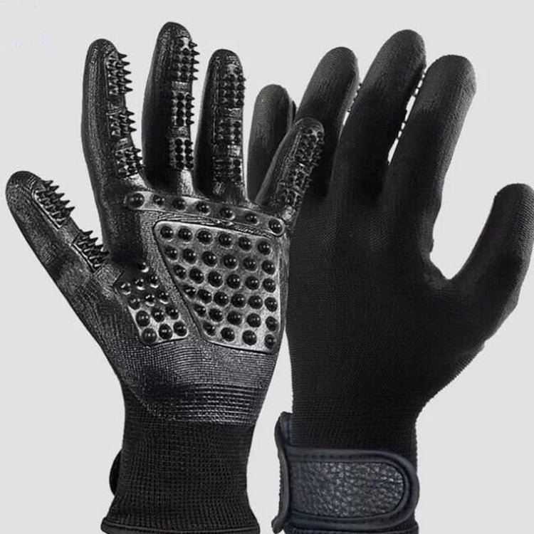 Soft Rubber Pet Grooming Glove Hair Remover For Cats Dogs Horses