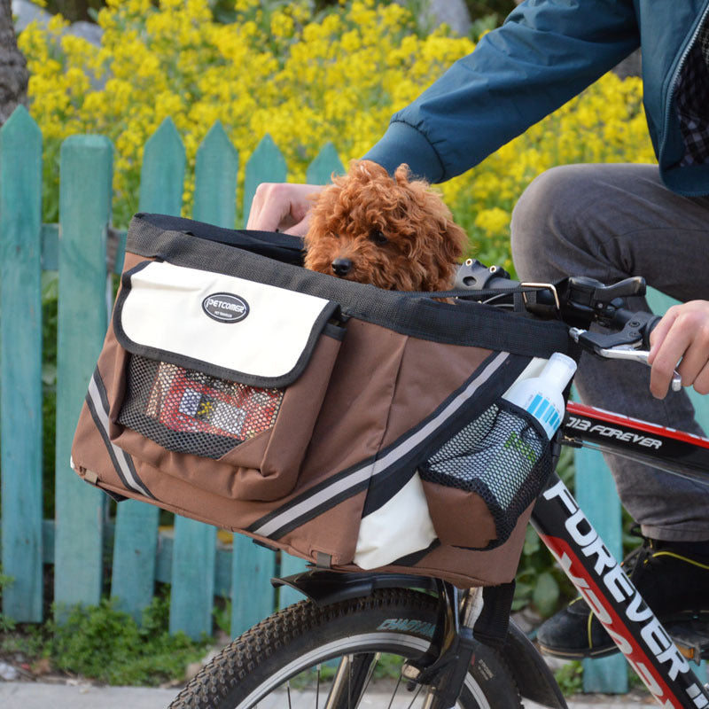 Removable Pet Bicycle Carrier Basket For Cats And Dogs