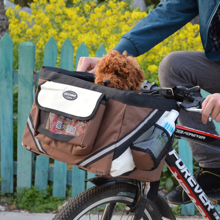 Removable Pet Bicycle Carrier Basket For Cats And Dogs