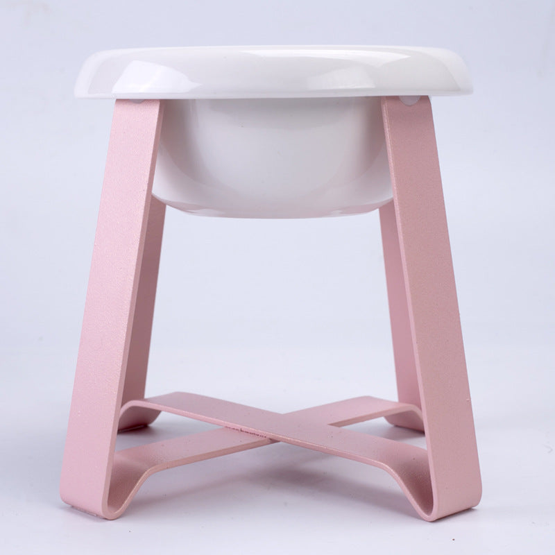 Creative 2-in-1 Cat Feeding Bowl With Iron Stand Anti-Slip