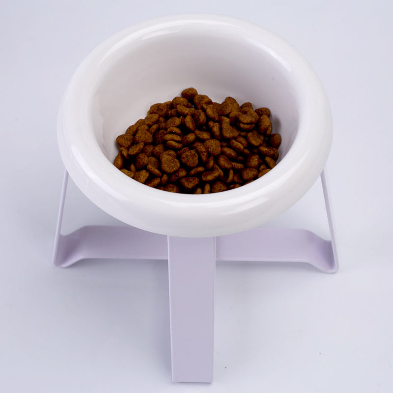 Creative 2-in-1 Cat Feeding Bowl With Iron Stand Anti-Slip