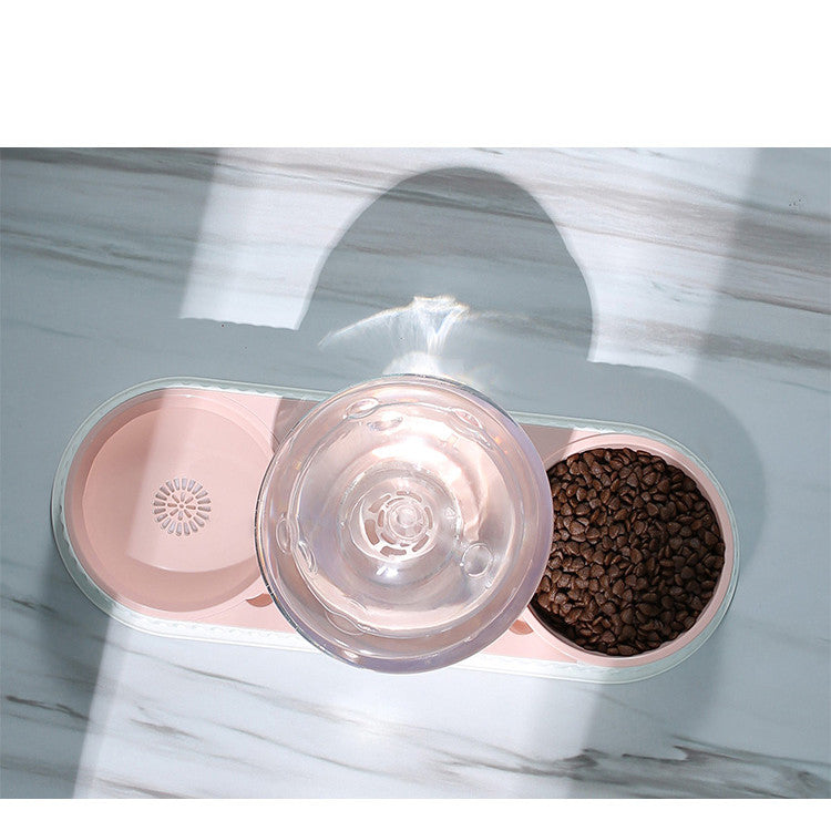 Automatic Plastic Pet Water And Food Feeder Bowl For Dogs Cats