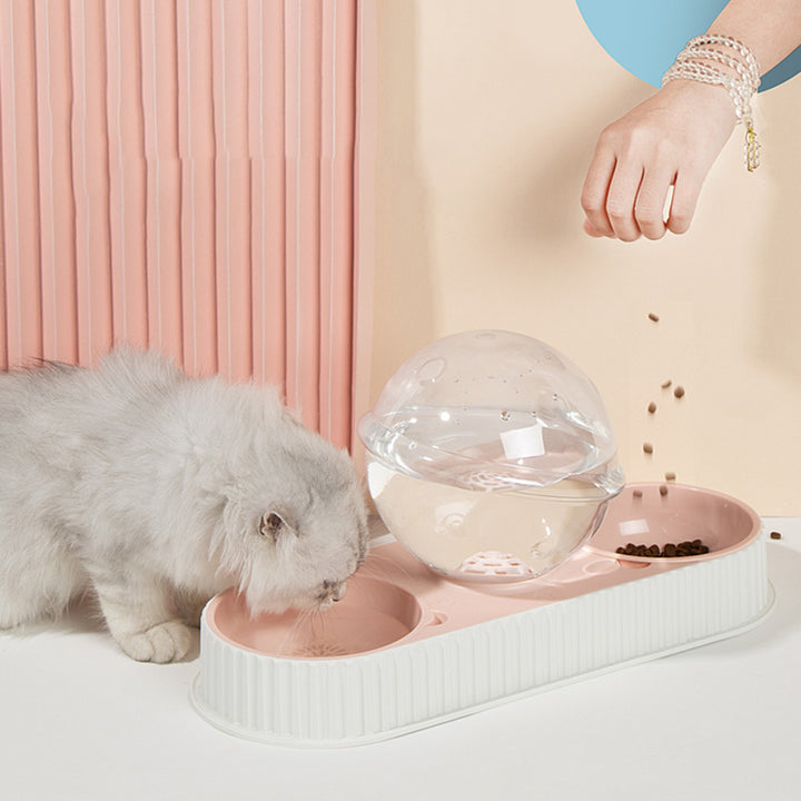 Automatic Plastic Pet Water And Food Feeder Bowl For Dogs Cats