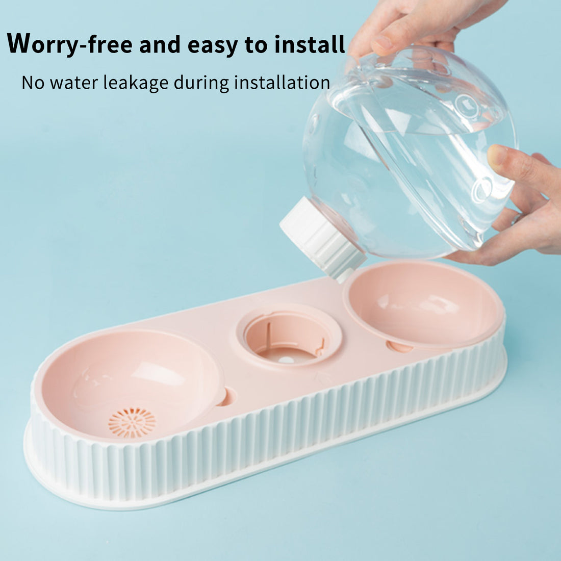 Automatic Plastic Pet Water And Food Feeder Bowl For Dogs Cats