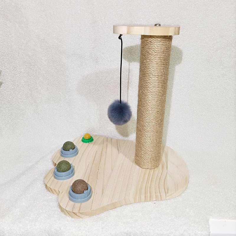 Solid Wood Cat Turntable Bite-Resistant Interactive Toy