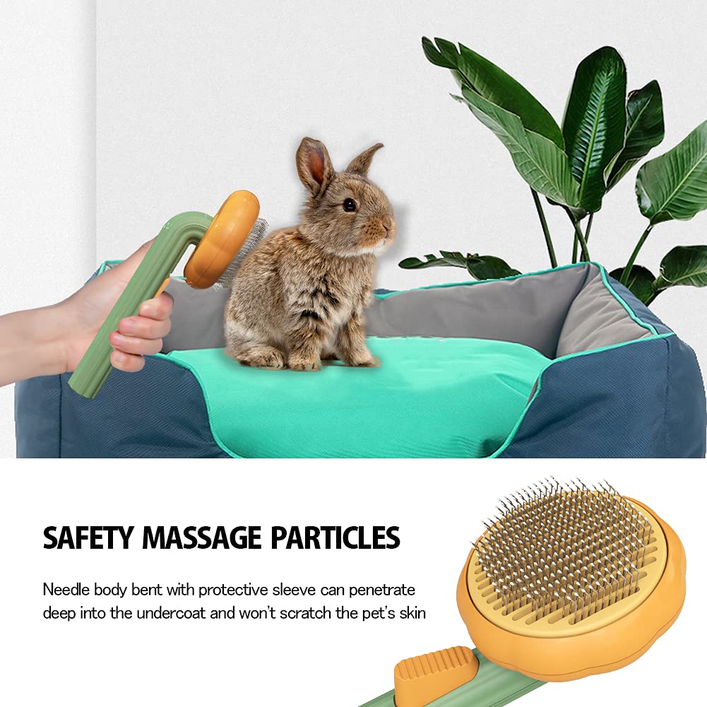 Self-Cleaning Pumpkin Slicker Brush For Dogs Cats And Rabbits
