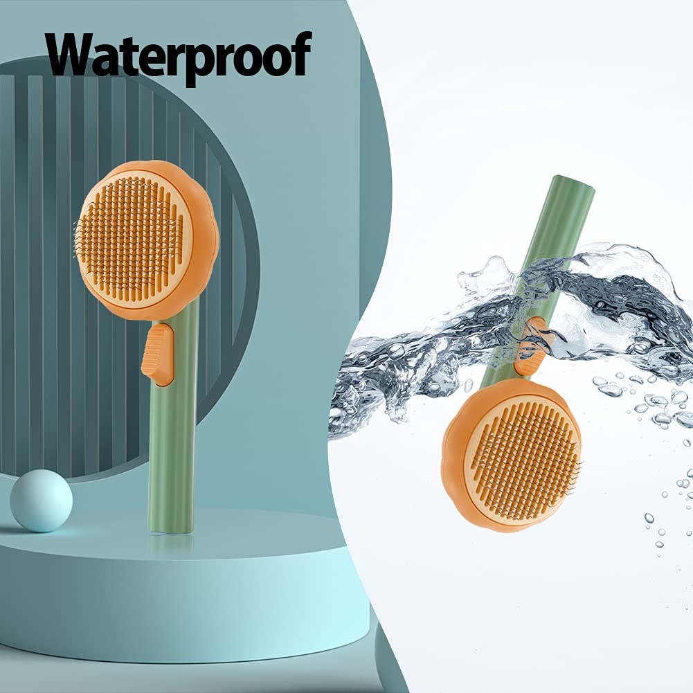 Self-Cleaning Pumpkin Slicker Brush For Dogs Cats And Rabbits