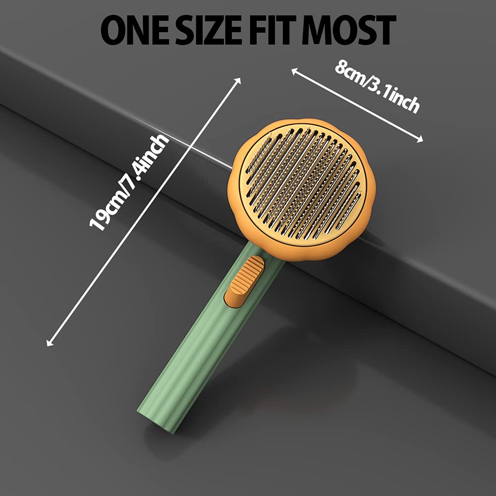 Self-Cleaning Pumpkin Slicker Brush For Dogs Cats And Rabbits