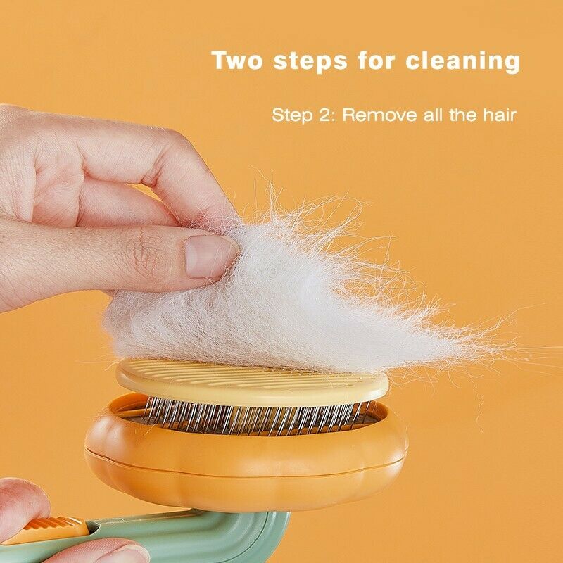 Self-Cleaning Pumpkin Slicker Brush For Dogs Cats And Rabbits