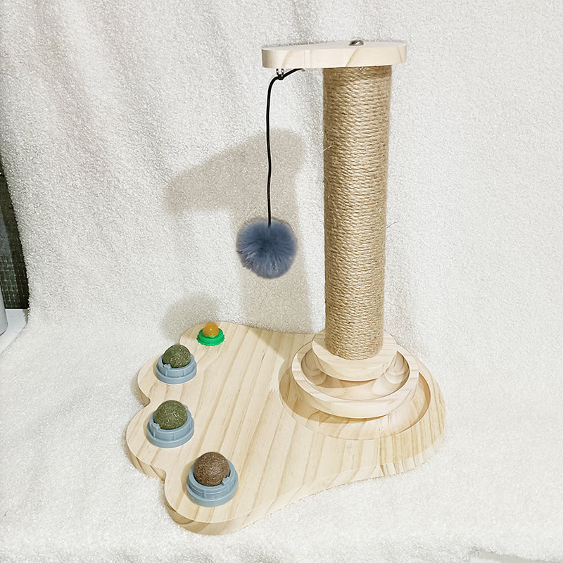 Solid Wood Cat Turntable Bite-Resistant Interactive Toy