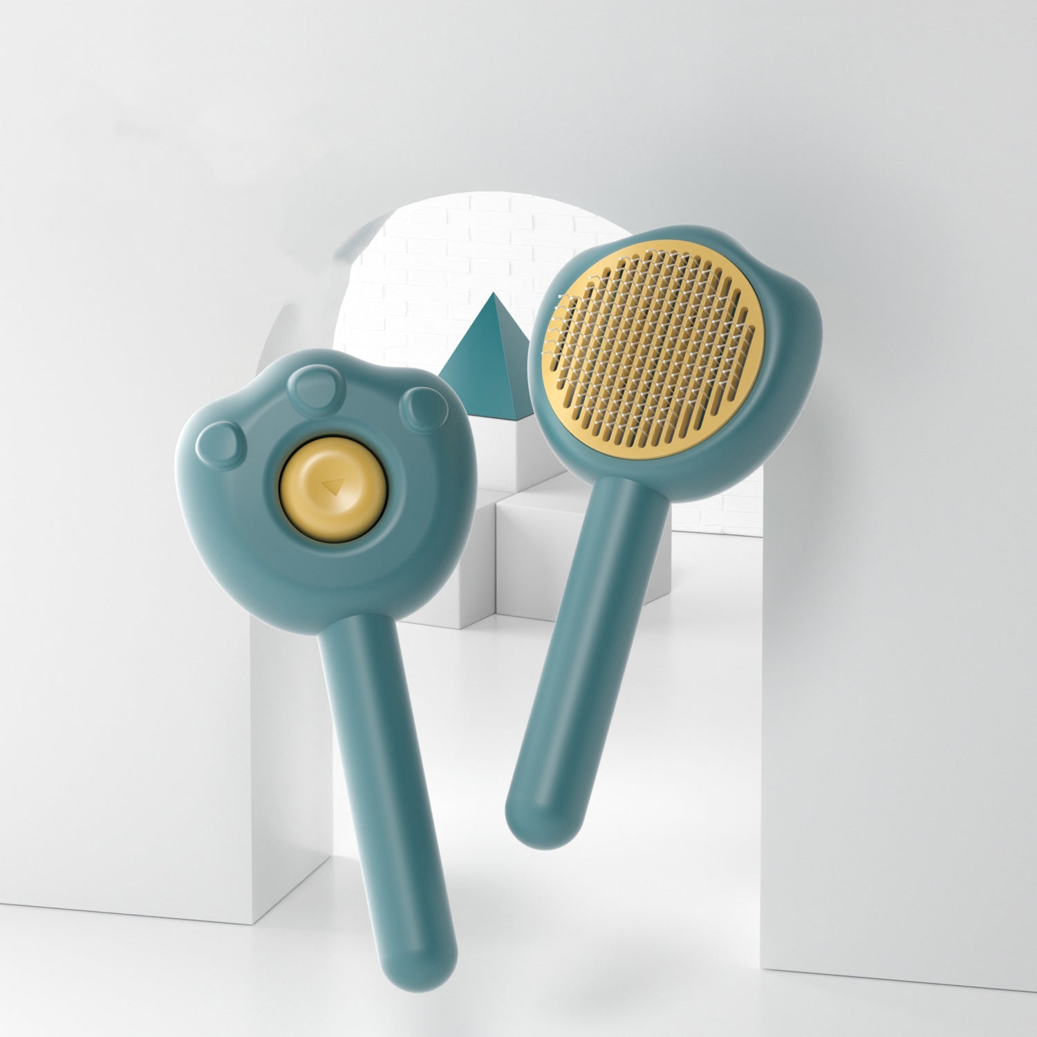 Self-Cleaning Cat Grooming Comb With Handle For Hair Removal