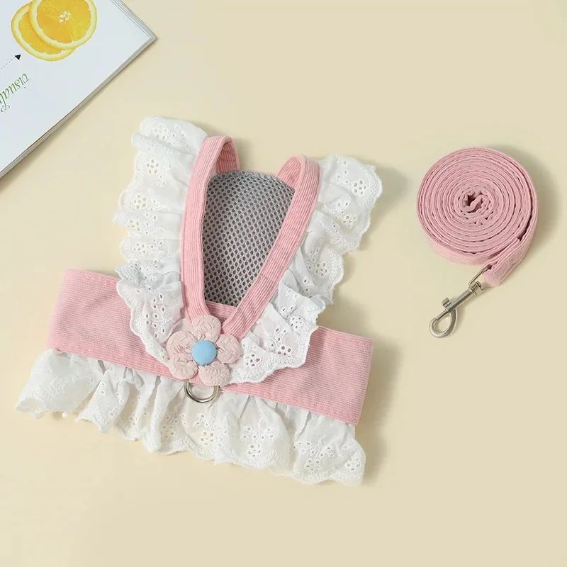 Summer Pet Harness With Leash And Back Strap For Puppies Dogs Cats