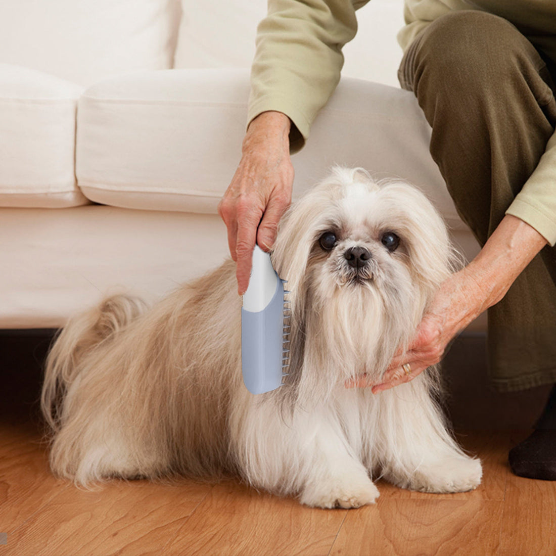 Silicone Pet Massage Brush With Deodorizing And Fur Removal Comb