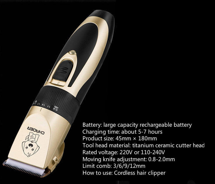 Professional Electric Pet Hair Trimmer With Nail Clippers For Dogs Cats