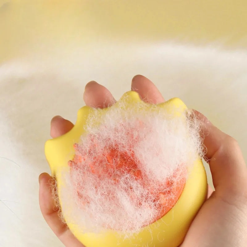 Pet Bath Massage Brush With Shampoo Holder For Cats And Dogs