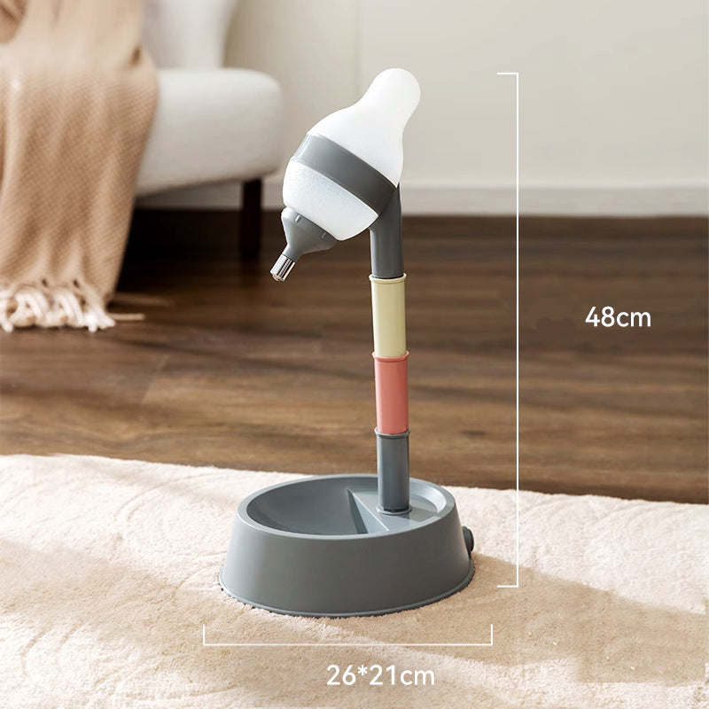 Adjustable Standing Pet Water Dispenser Bowl With Detachable Pole