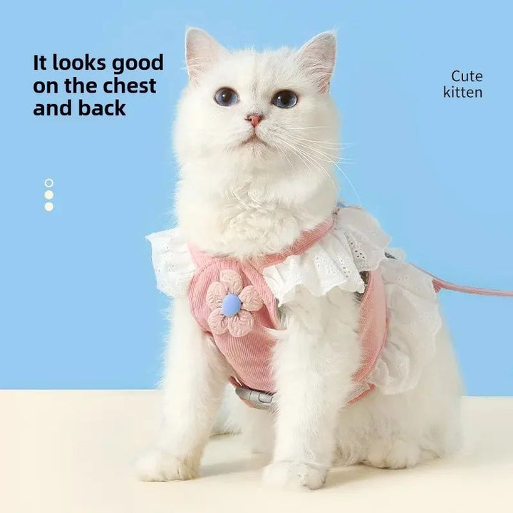 Summer Pet Harness With Leash And Back Strap For Puppies Dogs Cats
