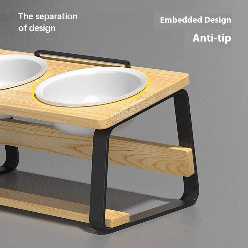 Ceramic Double Pet Bowl Water And Food Holder For Cats