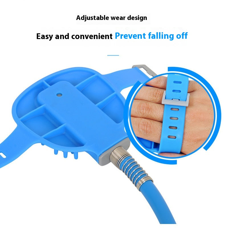 Silicone Pet Bathing Gloves With Handheld Massage Nozzle For Dogs