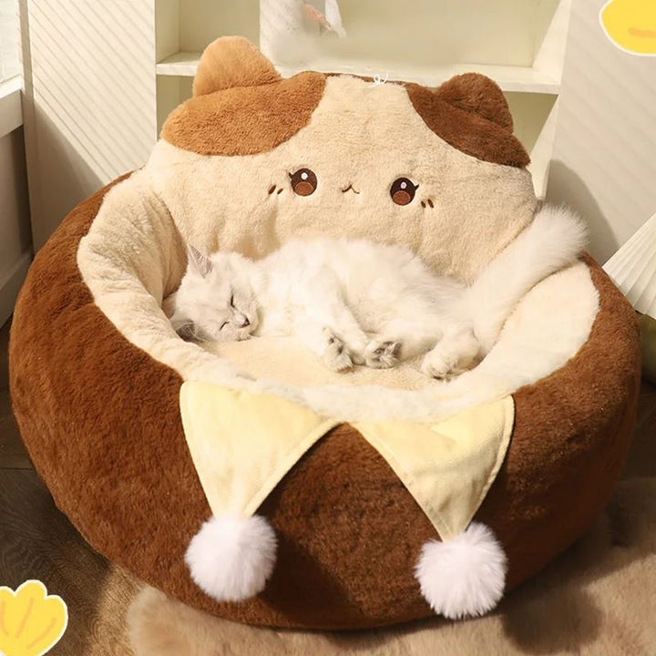 Round Cat Dog Sofa Bed Soft Warm Winter Mattress Cushion