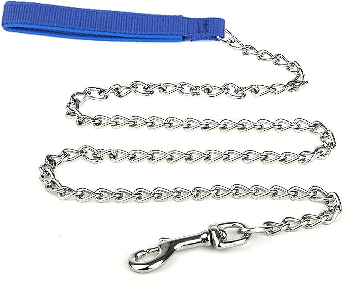 Heavy Duty Chew-Proof Metal Dog Leash With Padded Handle