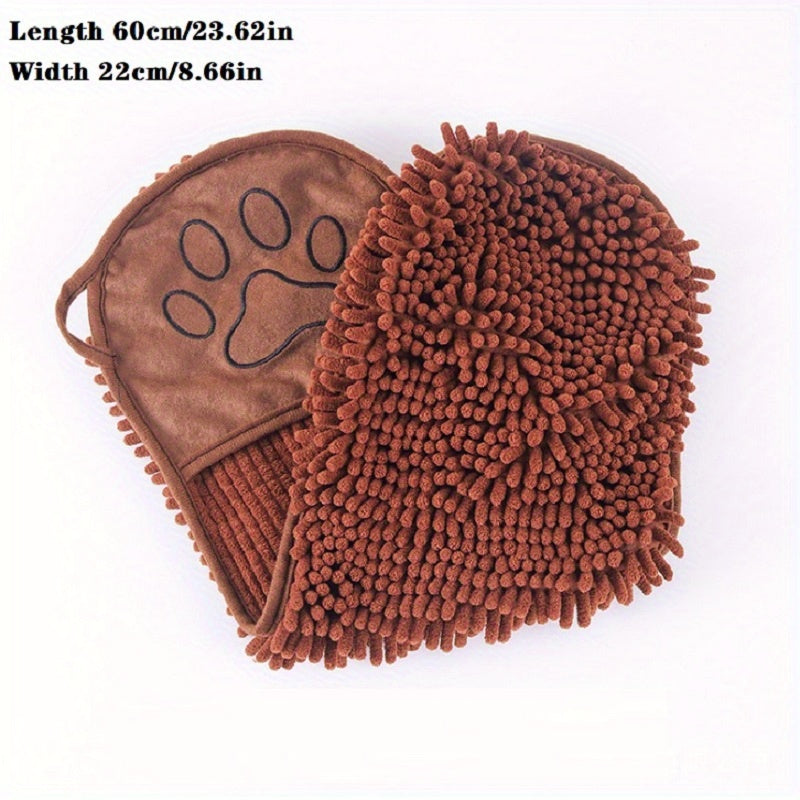 Microfiber Quick-Dry Dog Towel With Hand Pockets For Medium Large Pets