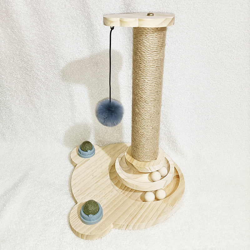 Solid Wood Cat Turntable Bite-Resistant Interactive Toy