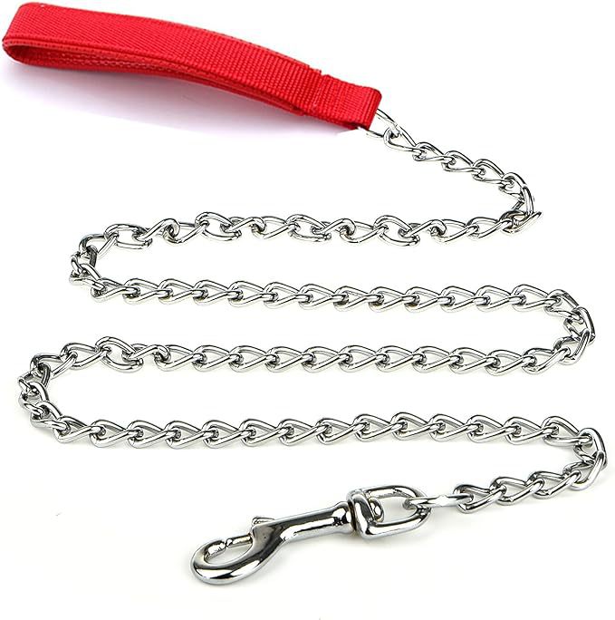 Heavy Duty Chew-Proof Metal Dog Leash With Padded Handle