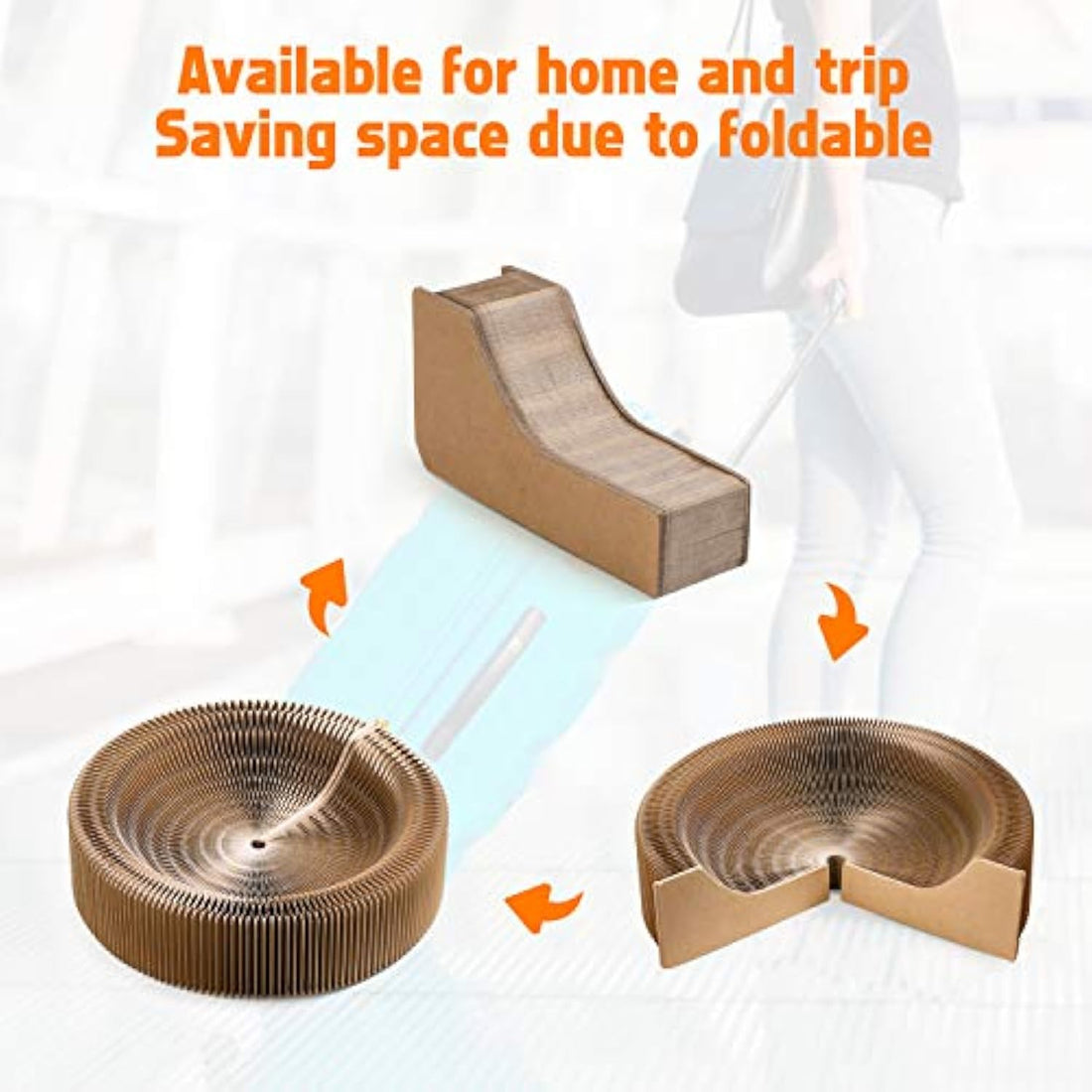 Collapsible Round Cat Scratcher Lounge Bed Cardboard Nest