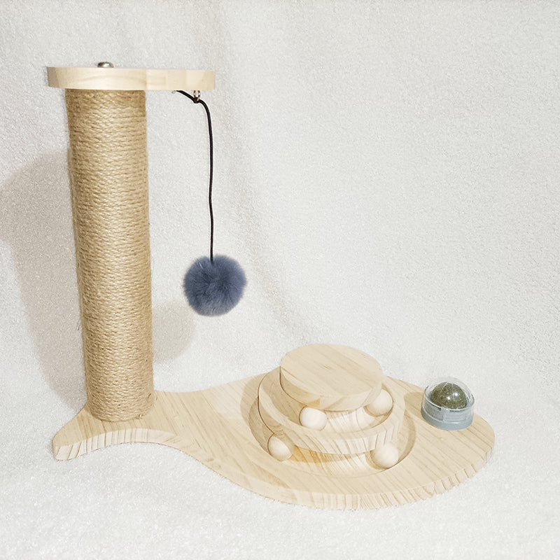 Solid Wood Cat Turntable Bite-Resistant Interactive Toy
