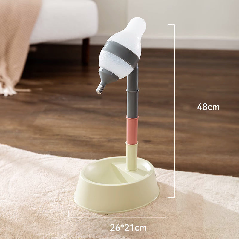 Adjustable Standing Pet Water Dispenser Bowl With Detachable Pole