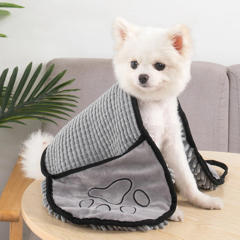Microfiber Quick-Dry Dog Towel With Hand Pockets For Medium Large Pets