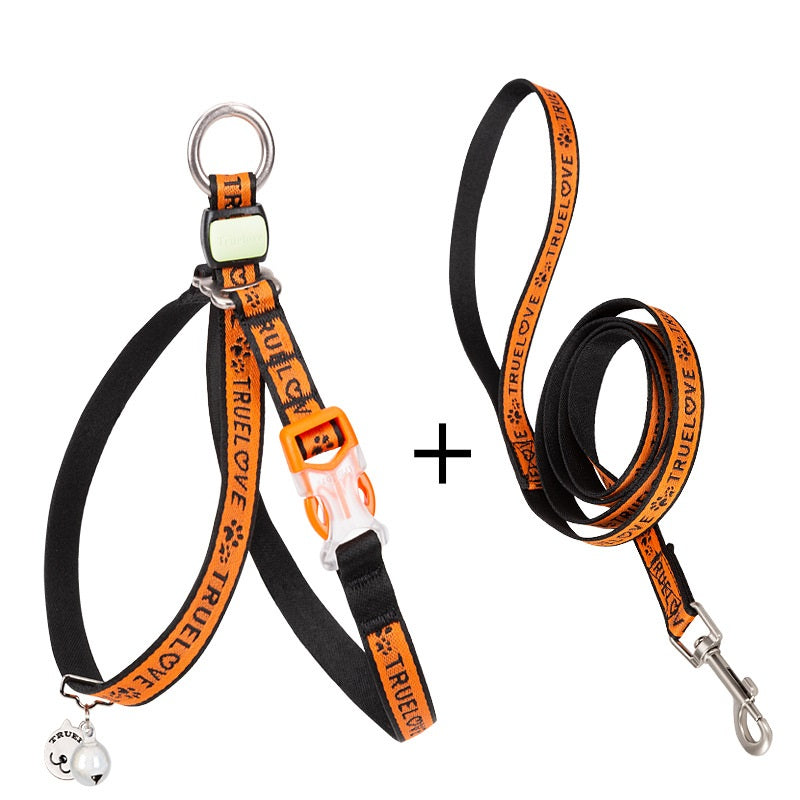Cat And Small Dog Harness Vest With Bell And Leash