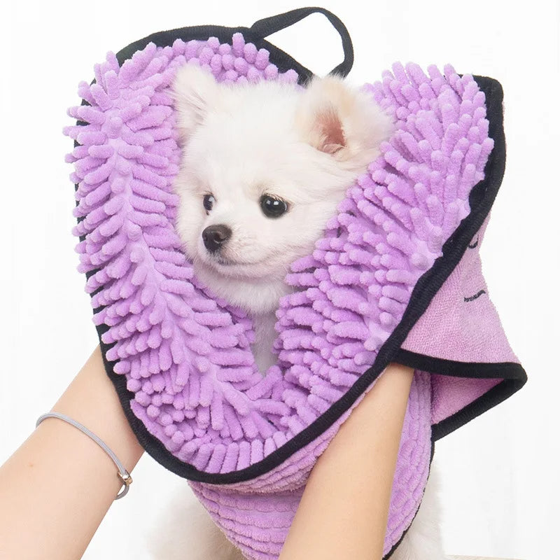 Microfiber Quick-Dry Dog Towel With Hand Pockets For Medium Large Pets