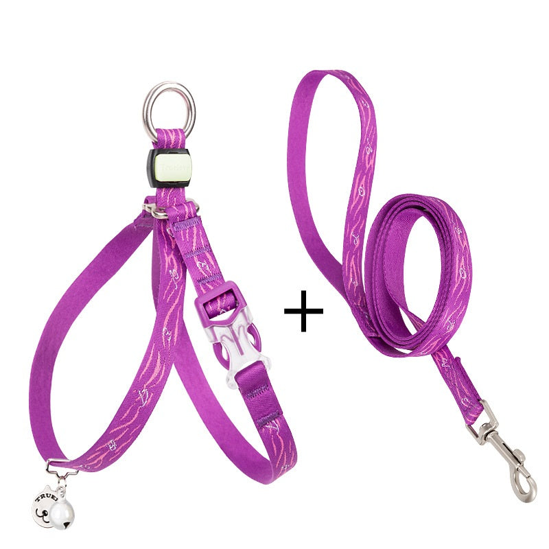 Cat And Small Dog Harness Vest With Bell And Leash