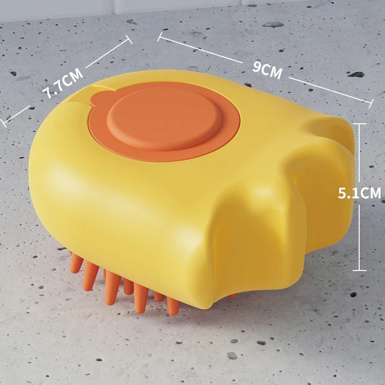 Pet Bath Massage Brush With Shampoo Holder For Cats And Dogs