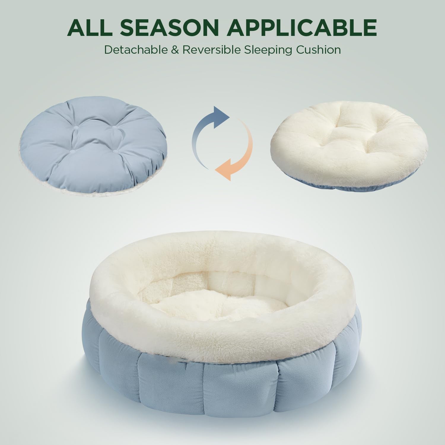 Donut Pet Bed Washable Round Bed For Small Dogs Cats