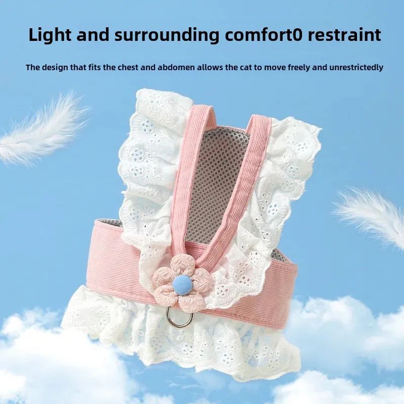 Summer Pet Harness With Leash And Back Strap For Puppies Dogs Cats