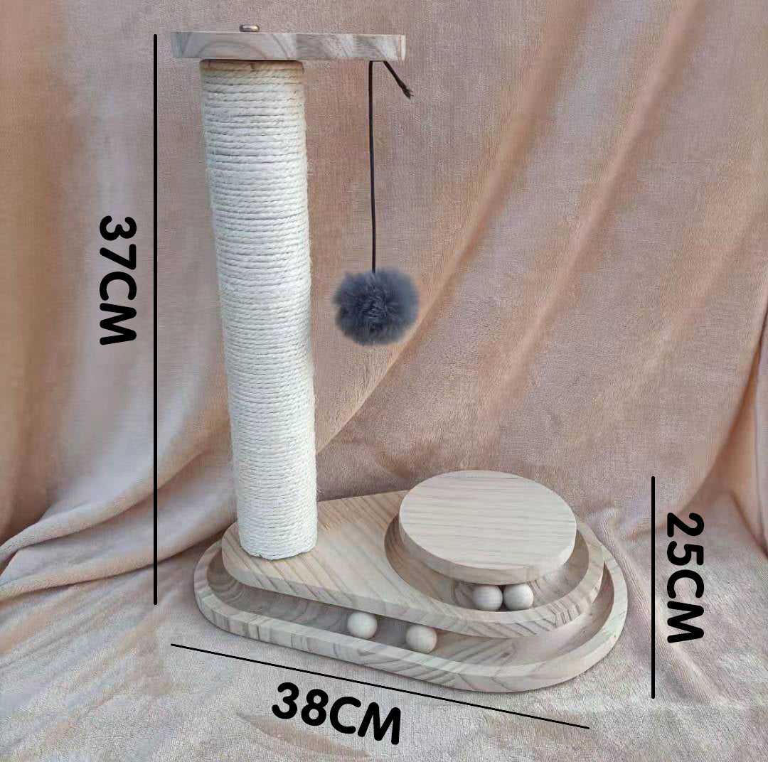 Solid Wood Cat Turntable Bite-Resistant Interactive Toy