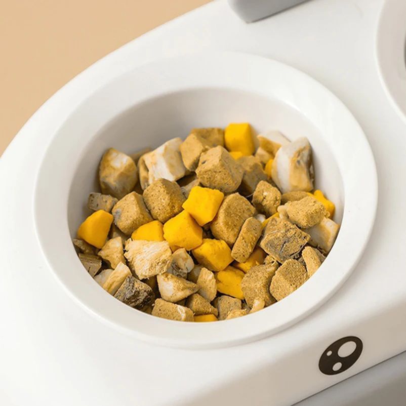 Duck Design Double Pet Bowl Plastic Feeder For Cats Dogs