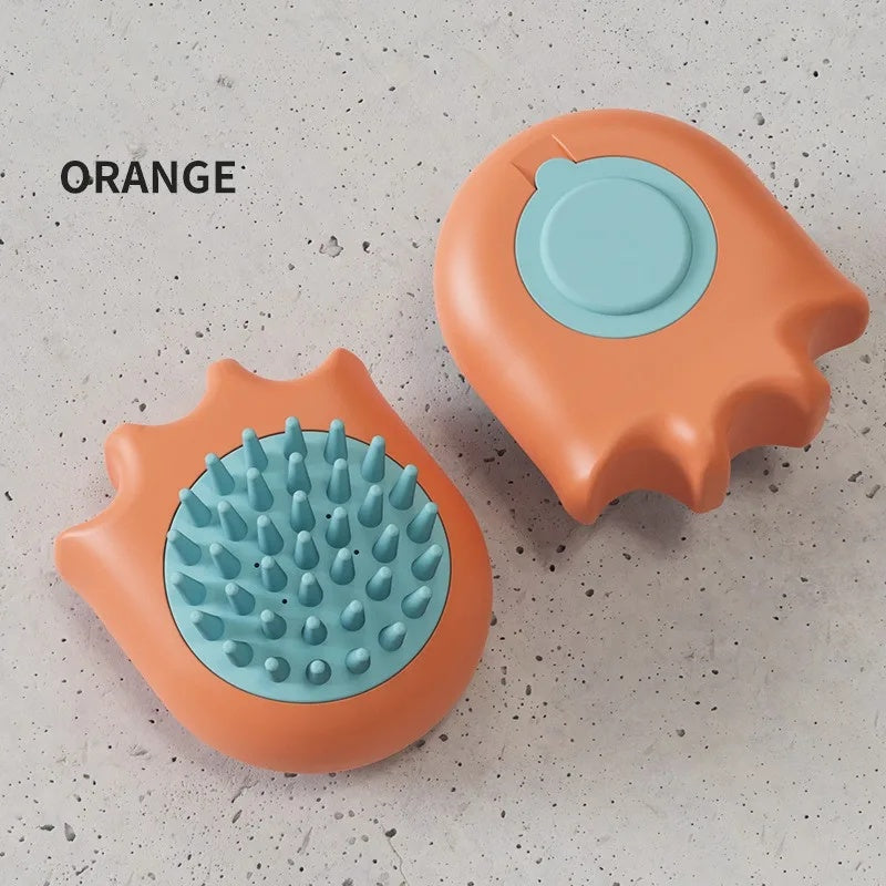 Pet Bath Massage Brush With Shampoo Holder For Cats And Dogs